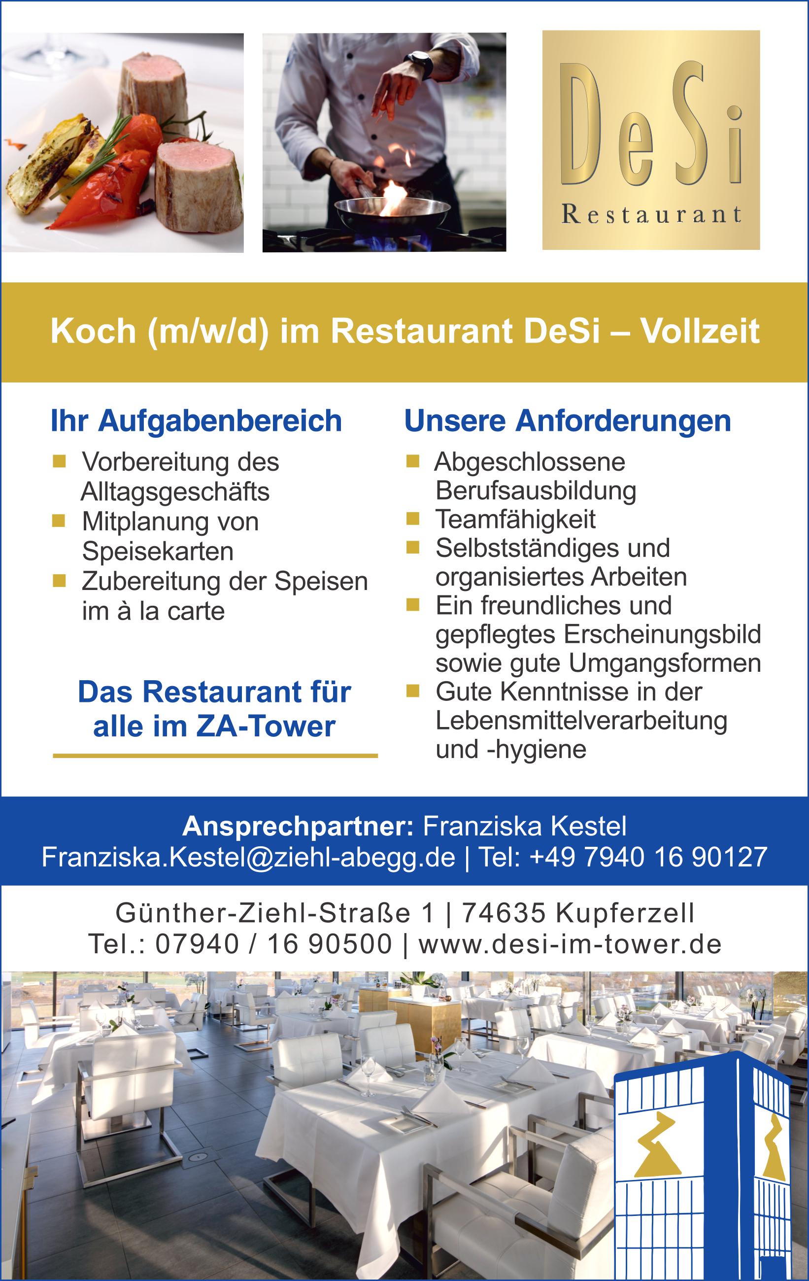 koch Stellenanzeige Desi im Tower